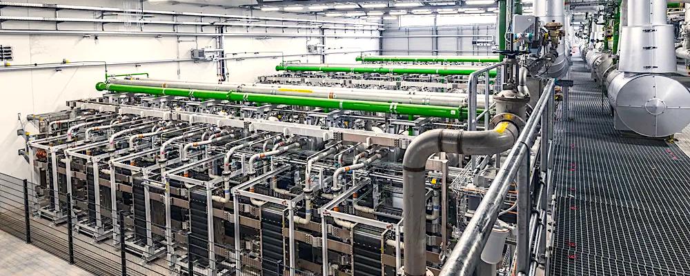 Europeisk produktion av ren vätgas. BASF:s elektrolysör på 54 megawatt i Ludwigshafen, Tyskland.
Foto: BASF