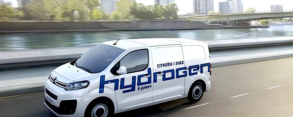 En reklambild av den bränslecellsdrivna Citroën Jumpy. Bild: Stellantis.