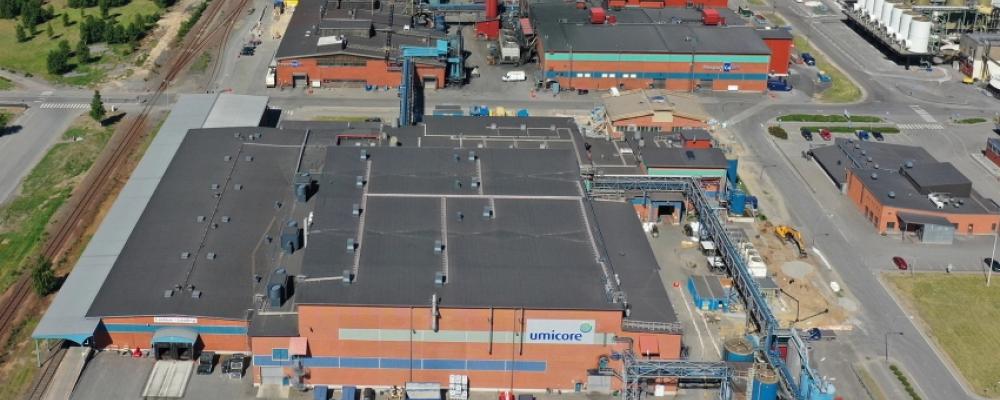 Umicores produktionsanläggning i finländska staden Karleby. Foto: Umicore