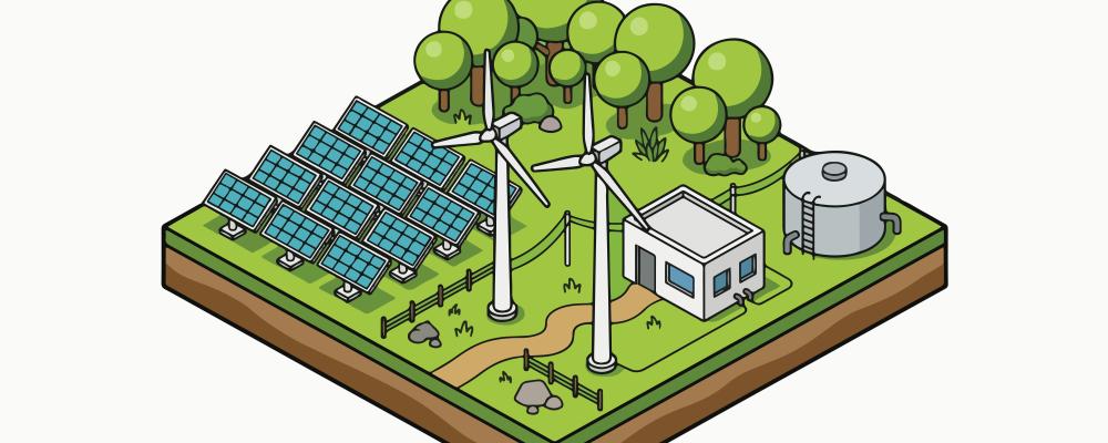 Olika energikällor.  Illustration av: Alghozy / Unsplash