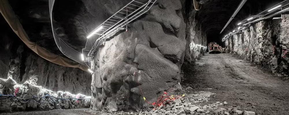 Tunneln till den underjordiska vätgaslagringsanläggningen i Luleå. Foto: Hybrit.