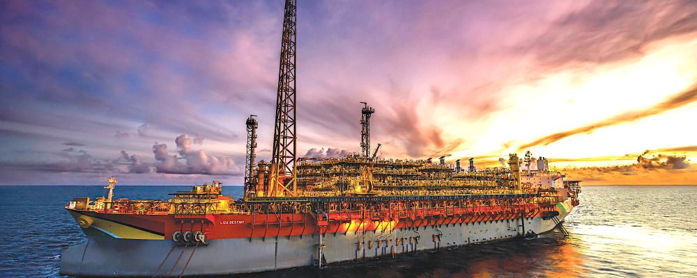 Illustration av ett nytt mobilt borrplattform. ExxonMobil