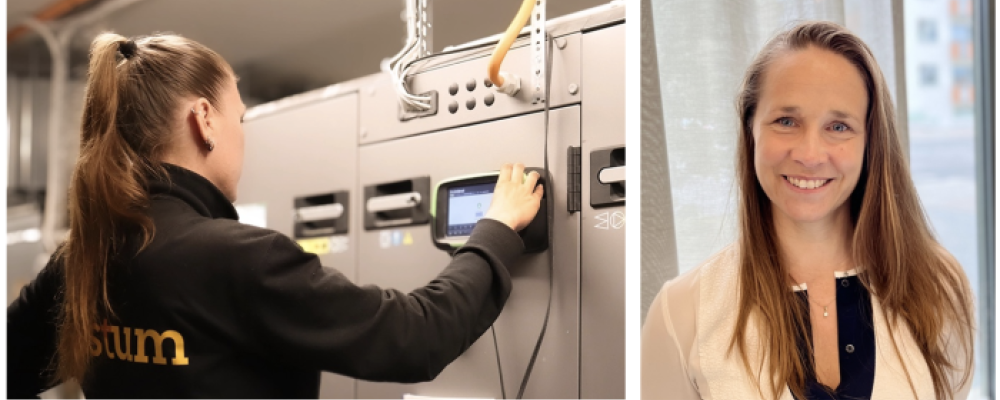 Vä; Fastighetstekniker, Hö; Ann Rastberg, Chef Tekniskförvaltning, Fastum Fotograf/Källa: Fastum