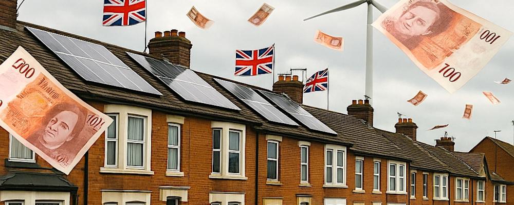 Enligt en färsk brittisk analys kommer en snabb utbyggnad av förnybar energi och den nödvändiga infrastrukturen att belasta statsbudgeten och konsumenternas elräkningar. Illustration: AI-genererad bild. Ej ett fotografi.
Upphovsrätt © Conventus–