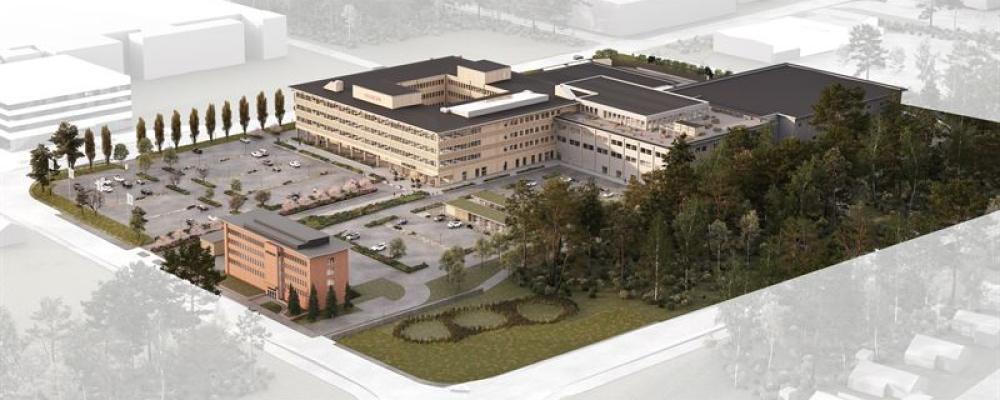 Hitachi Energys nya arbetsplats på Finnslätten i Västerås.  Illustration Hitachi