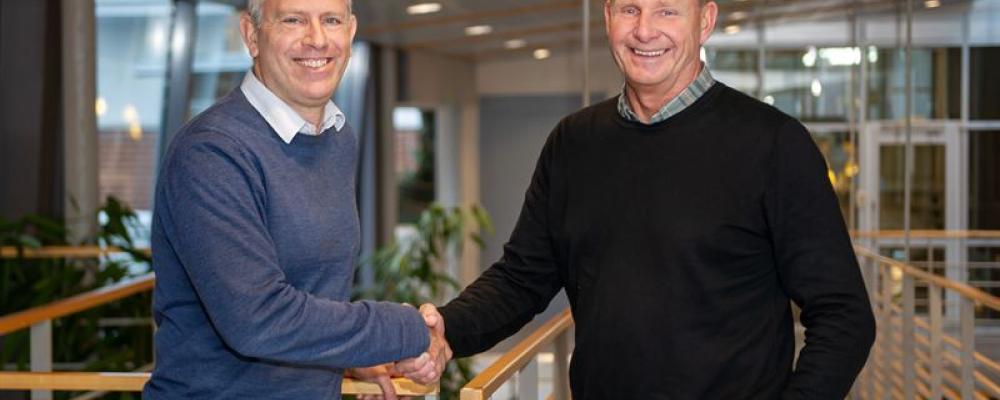 Jens Nordberg Varberg Energi, Mattias Andersson Tidaholms Energi. Fotograf: Varberg Energi