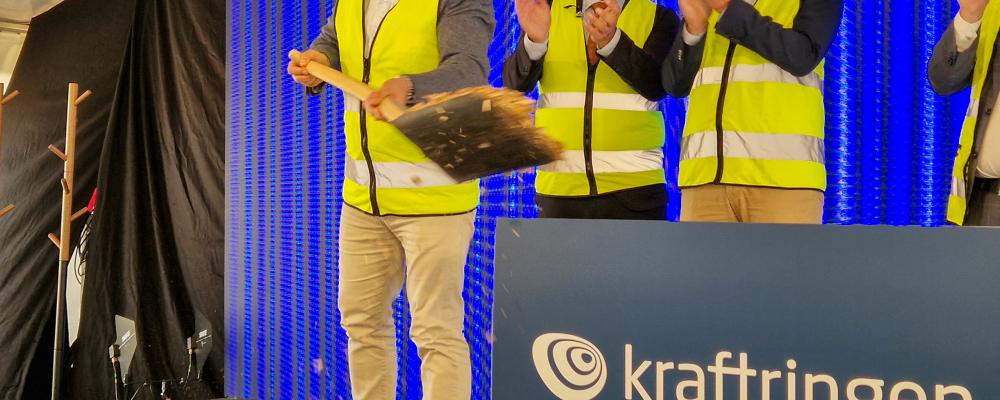 Första spadtaget av  kraftvärmeverk i Örtofta. Pressbild: Kraftringen