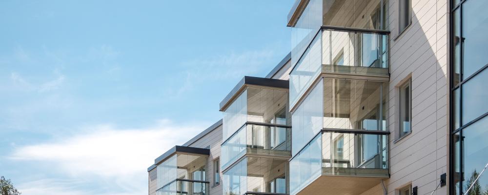 Inglasade balkonger. Foto: Lumon