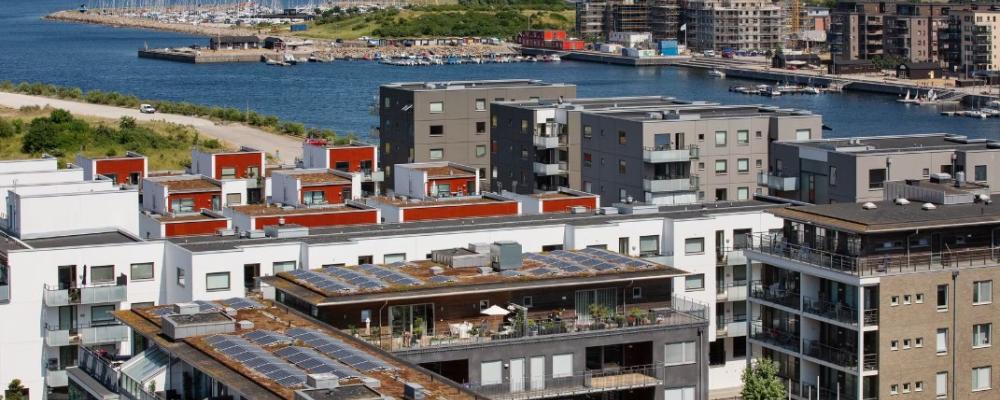 Limhamn, solceller på tak. Pressbild: Malmö stad