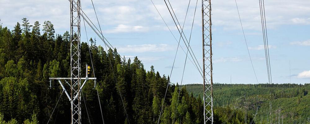 NordSyd innefattar flera ”ben” i längder om 30-40-50 mil 400 kV-ledning. Bild Svk.