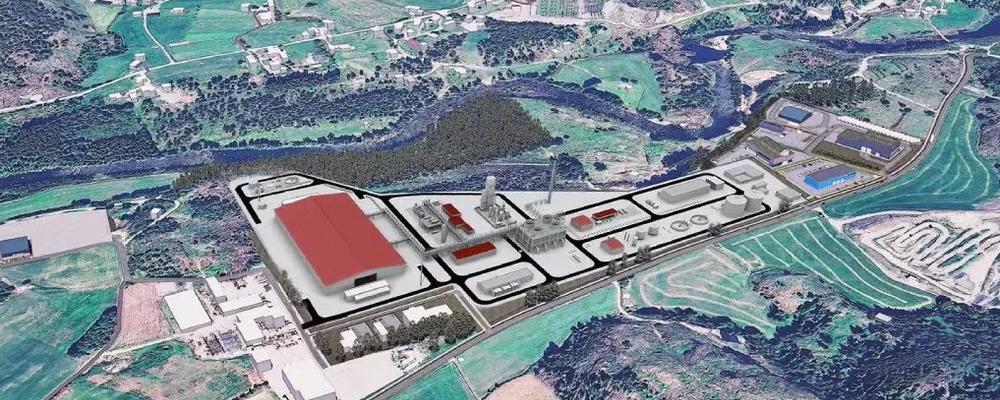 Istället för ammoniakproduktion undersöker Iverson eFuels nu möjligheten att bygga ett datacenter på samma plats. Datorgenererad illustration av Iverson eFuels planerade ammoniakprojekt i Norge. Bild: Iverson eFuels/Hy2gen.