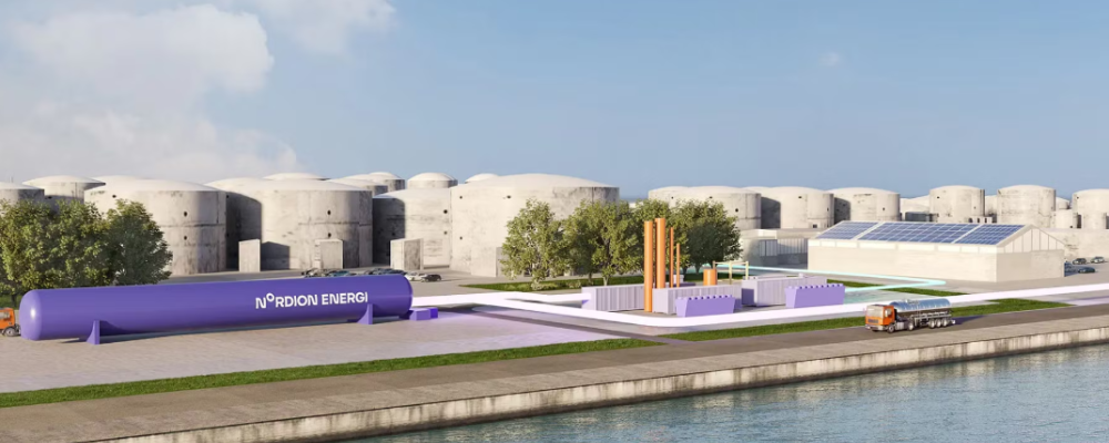 Förvätskningsanläggning för flytande biogas (LBG) i Göteborgs Hamn. Pressbild: Nordion Energi