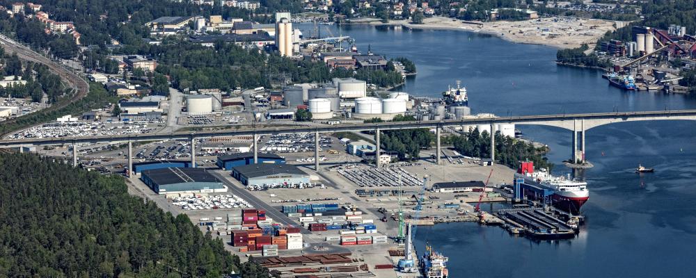 Flygbild Södertälje Hamn Fotograf: Bergslagsbild AB