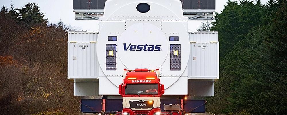 Transport av vindturbin. Foto: Vestas