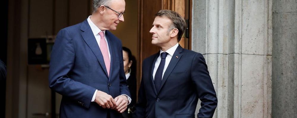 Förbundskansler Merz tog nyligen emot Frankrikes president Macron i Berlin för ett arbetsbesök i Villa Borsig. Foto: Förbundsregeringen/Jesco Denzel