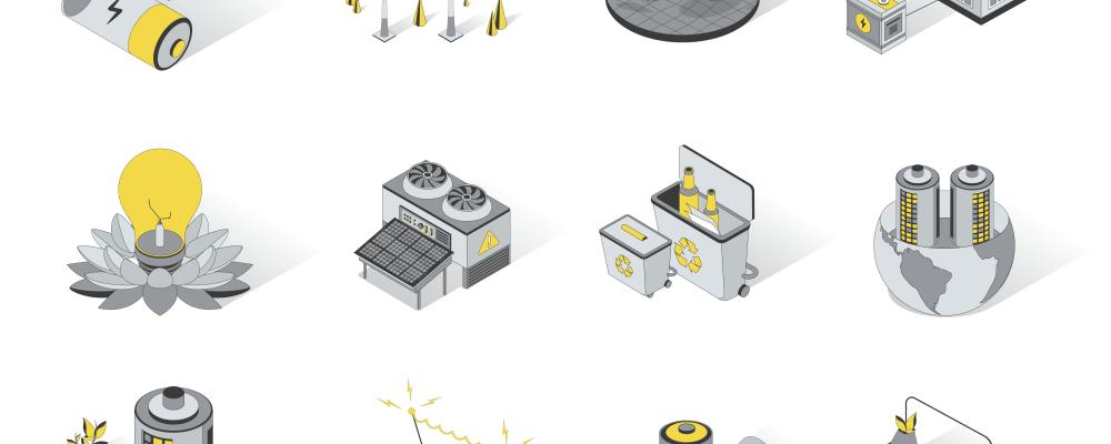 Illustration över olika energikällor. Bild skapad av: VectorElements / Unsplash
