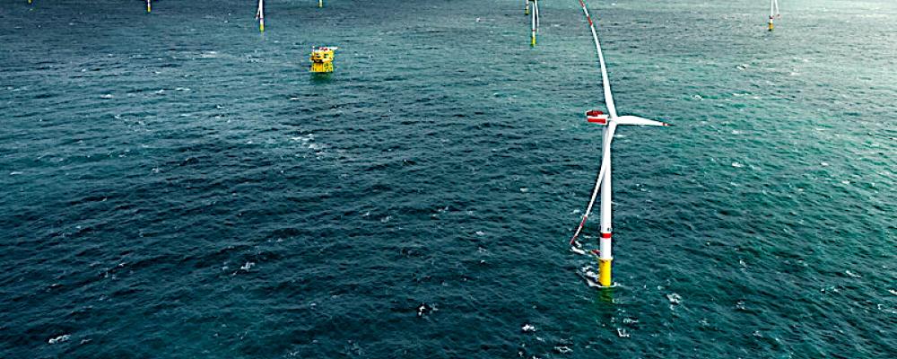 Ett antal Vestas tidigare installerade vindturbiner i viken Deutsche Bucht. Symbolbild. Foto: Vestas