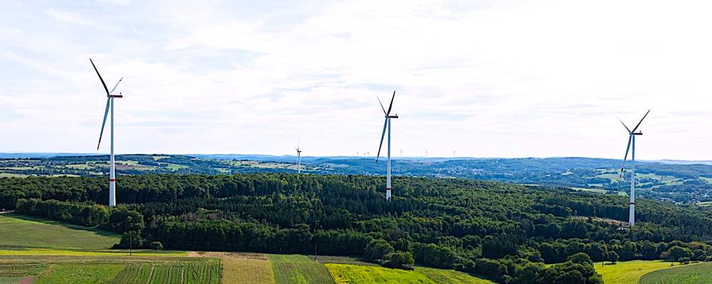 Vindparken i S:t Wendel består av tre turbiner med en sammanlagd effekt på 16,8 megawatt. Foto: Ørsted