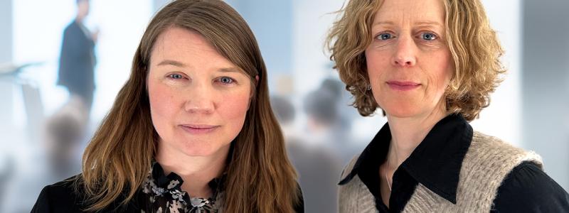 Energikontoren Sveriges ordförande Johanna Lakso och Elin Nirjens, enhetschef Samhällsutveckling, Region Jämtland Härjedalen.
