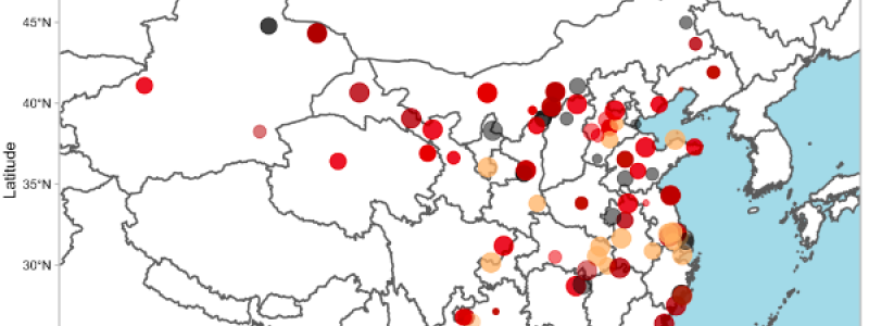 Kartan visar nya kolkraftsprojekt i Kina under första halvåret 2023.