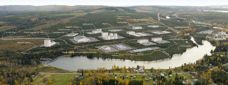 I anslutning till de planerade vätgasfabrikerna utvecklar Ånge kommun Alby Östra, en industripark för hållbar symbios. Bildkälla: Sweco