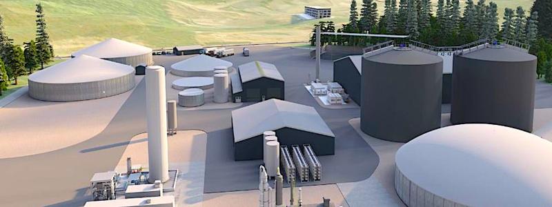 Gasum fortsätter sin plan för att öka tillgången på biogas genom att investera över 62 miljoner euro i byggandet av en biogasanläggning i Borlänge. Projektet har beviljats ett bidrag på 15 miljoner euro från Naturvårdsverkets investeringsprogram Klimatklivet. Byggandet av anläggningen inleddes under våren 2024. Genom att använda en blandning av regionalt anskaffat organiskt hushållsavfall och gödsel kommer anläggningen att producera 133 gigawattimmar (GWh) flytande biogas (LBG) per år från 2026 och framåt. Visualisering: Gasum