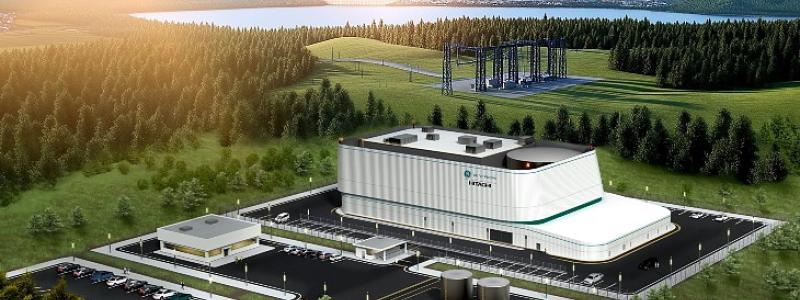 Illustrationen visar hur en BWRX-300-reaktor kan komma att se ut. Den polska utvecklaren SGE planerar att bygga 14 små modulära reaktorer i Storbritannien, där vissa anläggningar även kan förses med AI-datacenter. Illustration: GE Vernova Hitachi Nuclear Energy.