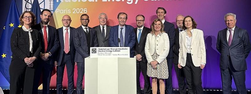 Lanseringen av EDF:s nya rådgivande råd för kärnkraftsfinansiering presenterades vid Nuclear Energy Summit 2026 i Paris. Foto: Nuclear Energy Summit 2026, kredit: Arthur van Dijk