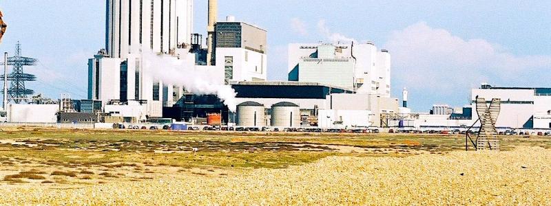 Vy över Dungeness biokraftverk i Kent, Storbritannien. Foto: Wikipedia Common. Kredit: Sandpiper