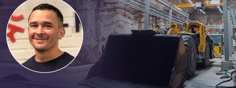 Techlösningen som just nu utvecklas är en mobil laddstation i form av laddcontainer som är anpassade för underjordsmiljön i gruvor. Foto: Soltech/Boliden/Tomas Westermak