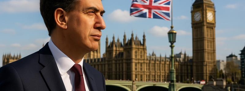 Redan i samband med att Labour återtog makten 2024 presenterade Miliband en omfattande plan för att ställa om Storbritanniens energisystem. Illustration: AI-genererad bild. Ej ett fotografi. Upphovsrätt © Conventus