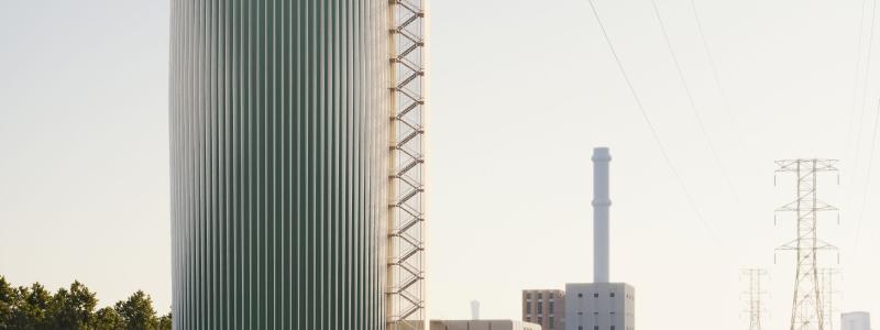 Värmelagret i Malmös Norra hamn kommer att bidra till ett mer flexibelt och motståndskraftigt energisystem. Illustration: Liljewall Architects © E.ON