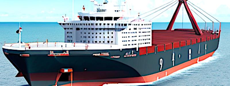 Enligt ULC-Energy kan kärnkraftsdrivna lastfartyg spela en central roll i en mer hållbar och effektiv global sjöfartsindustri. Arkivbild