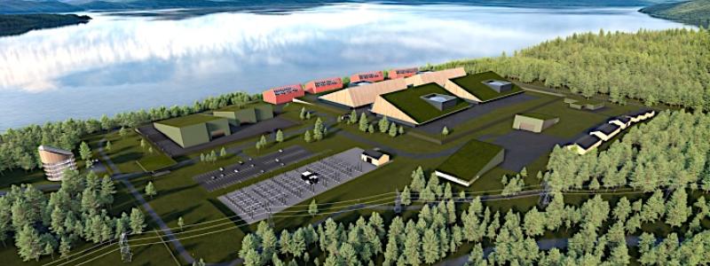 En illustration av den föreslagna anläggningen i Halden (Bild: Halden Kjernekraft).