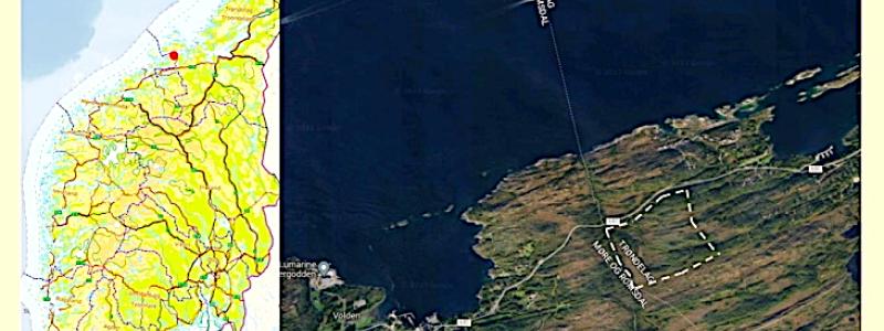 Föreslagen plats för anläggningen. Karta och bild: Norsk Kjernekraft