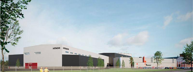 Visionsbild Hitachi Energy Ludvika. Pressbild: Peab
