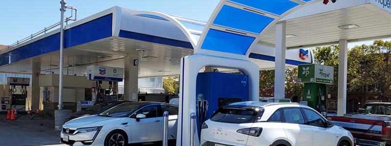 Vätgas station i Oakland, USA. Foto: H2FCP