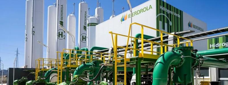 Iberdrolas befintliga 20 megawatts anläggning för grön vätgas i Puertollano, Spanien. Foto: Iberdrola