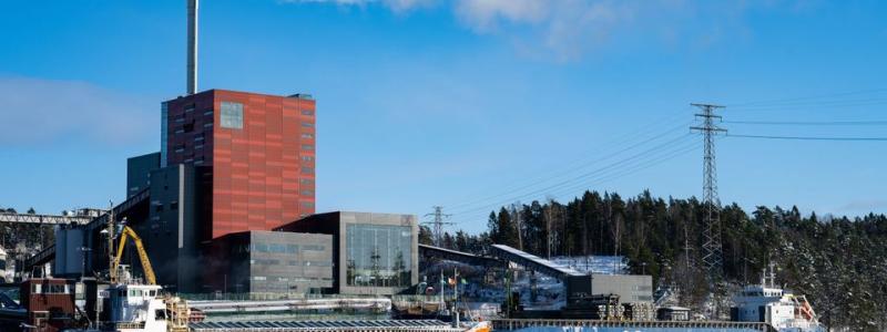 Igelsta kraftvärmeverk och hamn. Pressbild: Botkyrka kommun