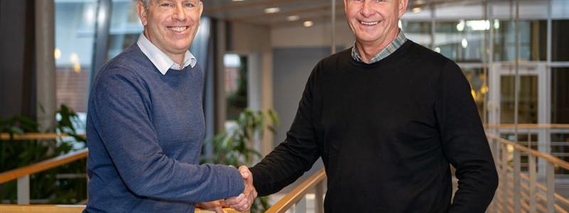 Jens Nordberg Varberg Energi, Mattias Andersson Tidaholms Energi. Fotograf: Varberg Energi