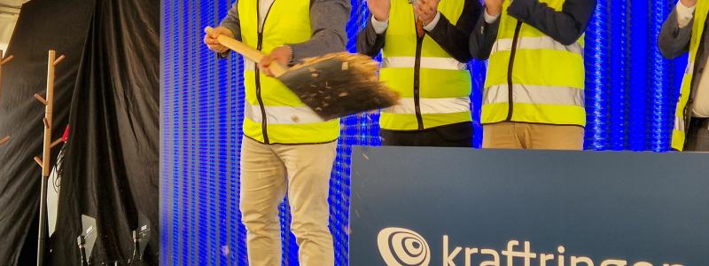 Första spadtaget av  kraftvärmeverk i Örtofta. Pressbild: Kraftringen