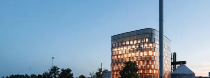 Vattenfalls nya biobränsleeldade värmeverk Carpe Futurum i Uppsala är förberett för att kunna kompletteras med en ångturbin för elproduktion. Foto: Vattenfall