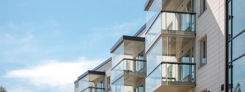 Inglasade balkonger. Foto: Lumon