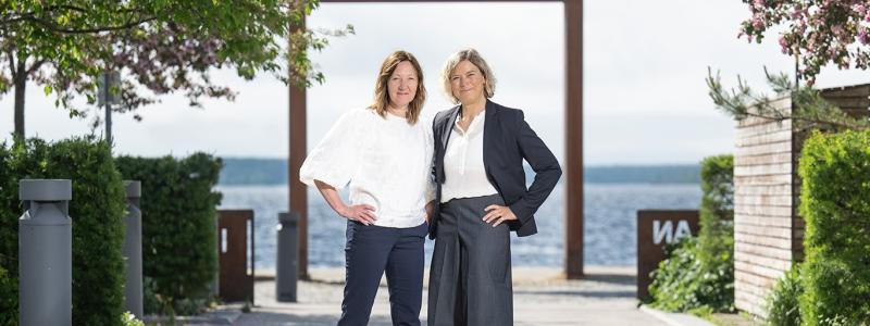 Till vänster: Malin Larsson, vd Luleå Energi. Till höger: Ulrika Håkansson, projektchef affärsområde Specialprodukter, LKAB.