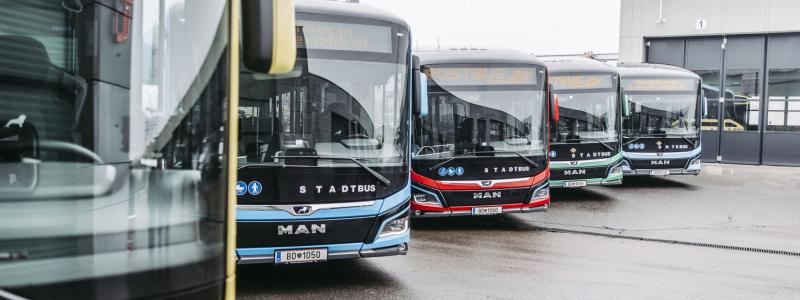 Elbussar från MAN i trafik för ÖBB Postbus i Vorarlberg. Foto: ÖBB Postbus