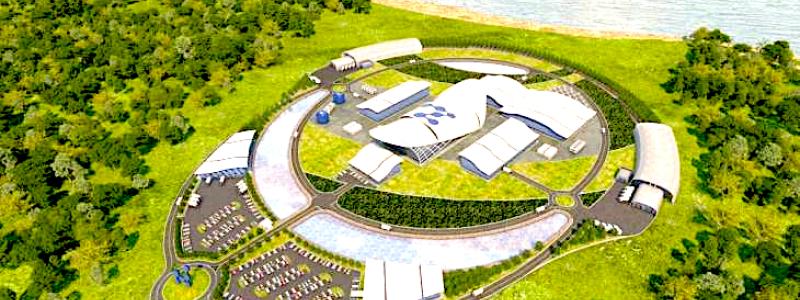 Så skulle den planerade rumänska NuScale SMR-anläggningen se ut. Bild: NuScale