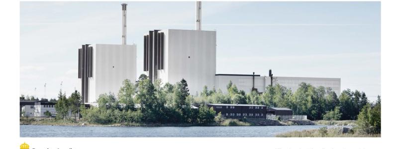 Jämtkrafts nya kraftvärmeverk som ska driftsättas i slutet av 2024. Gamla kraftvärmeverket från 2001 i bakgrunden. Koldioxiden från de biobränslen som eldas i kraftvärmeverket ska fångas in och tillsammans med Unipers vätgas bilda e-metanol. Bild: Uniper