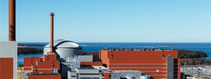 Olkiluoto kärnkraftverk vid Östersjön i Raumo, i västra Finland. Foto: TVO