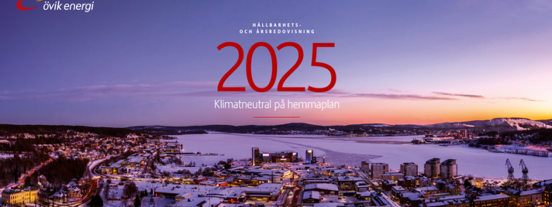 Omslag från årets hållbarhets- och årsredovisning. Pressbild: Övik Energi