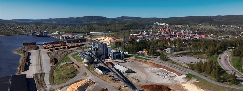 Övik Energis kraftvärmeverk i företagsklustret High Coast Innovation Park. Press bild från Övik Energi.